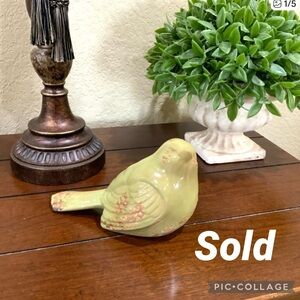 Green Ceramic Bird Figurine